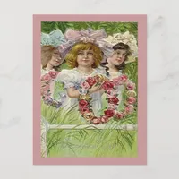 Vintage Decoration Day Girls, ZSSG Postcard
