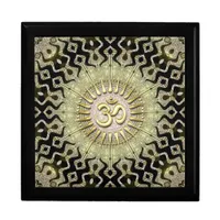 Tribal Geometry Black Gold Om Gift Box