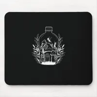 Cottagecore Aesthetic Bottle Mushroom House Fairy  Mouse Pad