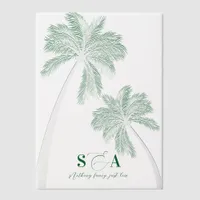 Tropical Beach Palm Trees Minimalist Green Vellum Invitations