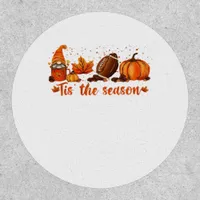 Tis The Season Fall Gnome Football Design Patch