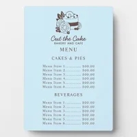 Blue Cake Logo Bakery Price Menu Plaque