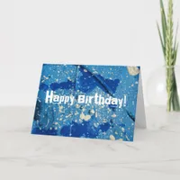 Abstract Mixed Media Painting, Happy Birthday! Card