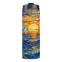 Oceanic Coastal Ocean Waves Sunset   Thermal Tumbler