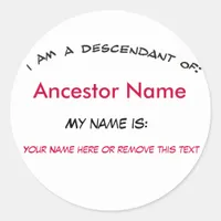 Sticker - Descendant of ...