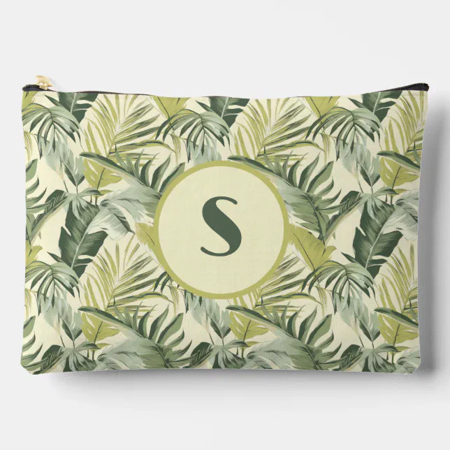 Eucalyptus Watercolor Leaf Pattern Accessory Pouch