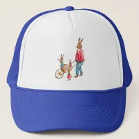 Vintage Easter Rabbit and Family in Egg Cart, ZSSG Trucker Hat