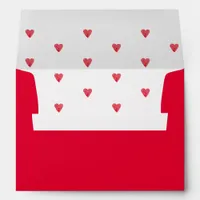 Red Hearts Baby Shower Return Envelope