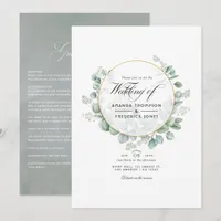 Silver Sage Eucalyptus Geometric Wedding Invitation