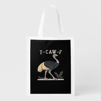 Funny F-Caw-F Ostrich F-Caw-F Rooster Bird Crow Cl Grocery Bag