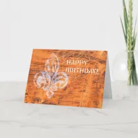 Orange Mixed Media Birthday Card