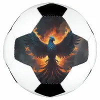 Phoenix Bird Rising with Flames Soccer Ball