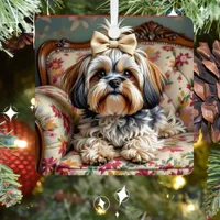  Lhaso Apso Personalized Christmas Metal Ornament