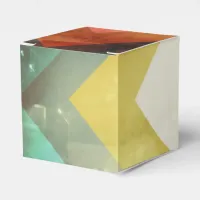 Seventies Orange Abstract Techno Triangles Favor Boxes