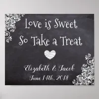 Candy Bar Chalkboard Look Love is Sweet Poster