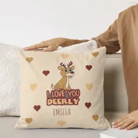 I Love You Deerly Nursery Throw Pillow