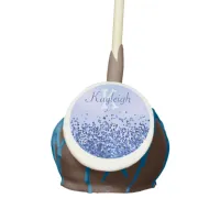 Simple Blue Brushed Metal and Glitter Monogram | Cake Pops