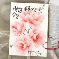 Elegant Soft Pink Blossoms Mother's Day Holiday Card