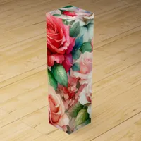 Whimsical Rose Pattern Wine Box