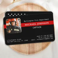 Firefighter Fire Department Custom Photo Fireman Business Card