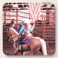 Palomino Rodeo American Flag Horse Beverage Coaster