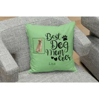 Best Dog Mom Ever Personalized Throw Pillow