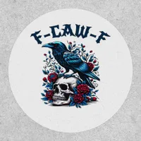 F-Caw-F Gothic Crow Raven Skull Classic Patch