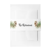 Watercolor Owl Christmas Invitation Belly Band