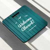 Welcome Aboard Nautical Blue Boat Decking Seat Cushion