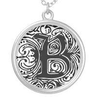 Monarchia Black "B" Silver Plated Necklace