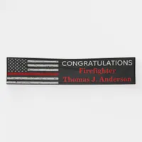 Firefighter Fire Academy Thin Red Line Graduation Banner