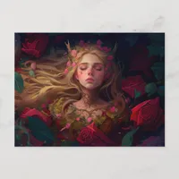 Sleeping Woman Fairytale Postcard