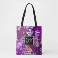 Purple and Burgundy Pour Painting Style Fluid Art Tote Bag