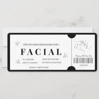 Bold Minimalist Facial  Treatment Voucher   Invitation