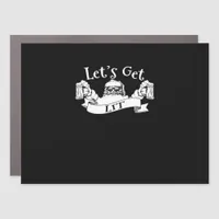 Let's Get Lit Funny Santa Beer Drinking Christmas  Car Magnet