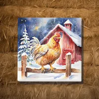 Cute Festive Chicken Christmas  Magnet