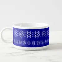 Chili Bowl - White Snowflake on Blue