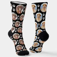 Fun Custom Mismatched Dog Paw Prints Pet Photo Socks