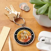 Elegant 16th Golden Topaz Wedding Anniversary Keychain