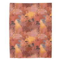 Rustic Abstract Watercolor Autumn Art Duvet Cover