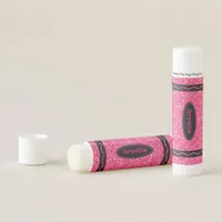 Hot Pink Neon Glitter Crayon Custom Name Lip Balm