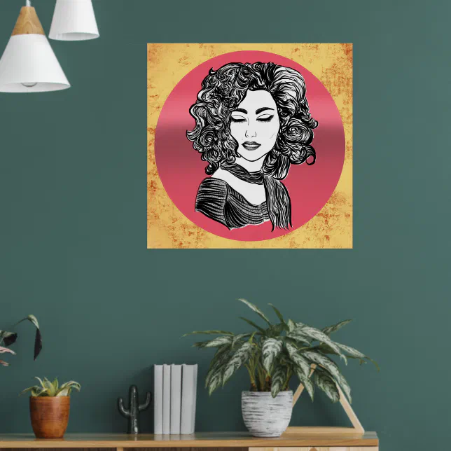 Beauté aux cheveux bouclés - Curly hair beauty Poster