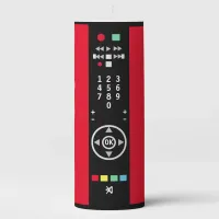 Remote Control Red Black Custom Text Pillar Candle