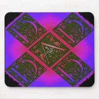 Dad Fancy Typography Pattern Black & Purple Mouse Pad