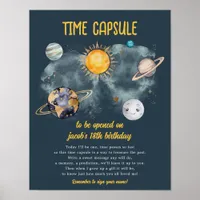 Outer Space Birthday Galaxy Sun Moon Stars Planets Poster