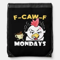 F-Caw-F Mondays Classic Minimal Clean Drawstring Bag