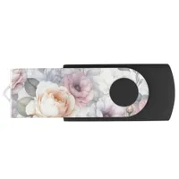 Elegant Rose Blossoms Flash Drive