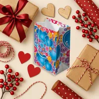 Cheerful Blue Heart Celebration Medium Gift Bag