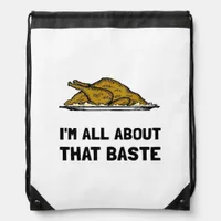 All About That Baste Fitted Modern Style Drawstring Bag