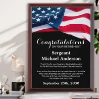 Police Officer Retirement Custom USA American Flag Award Plaque